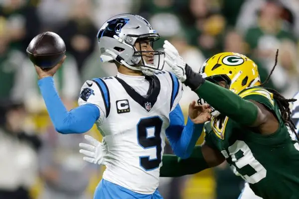 Panthers Quarterback Young Reports Knee Fine Despite Six Sacks in 27-19 Defeat